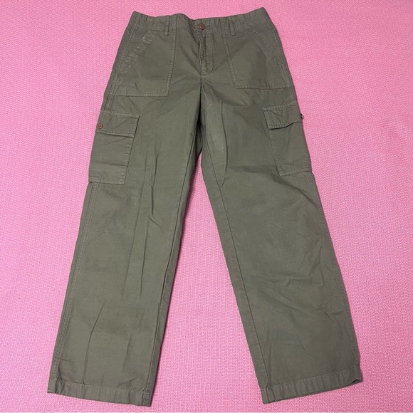 J.CREW Relaxed Fit Tapered Green Cargo Pant Size 27 100% cotton - Picture 5 of 10